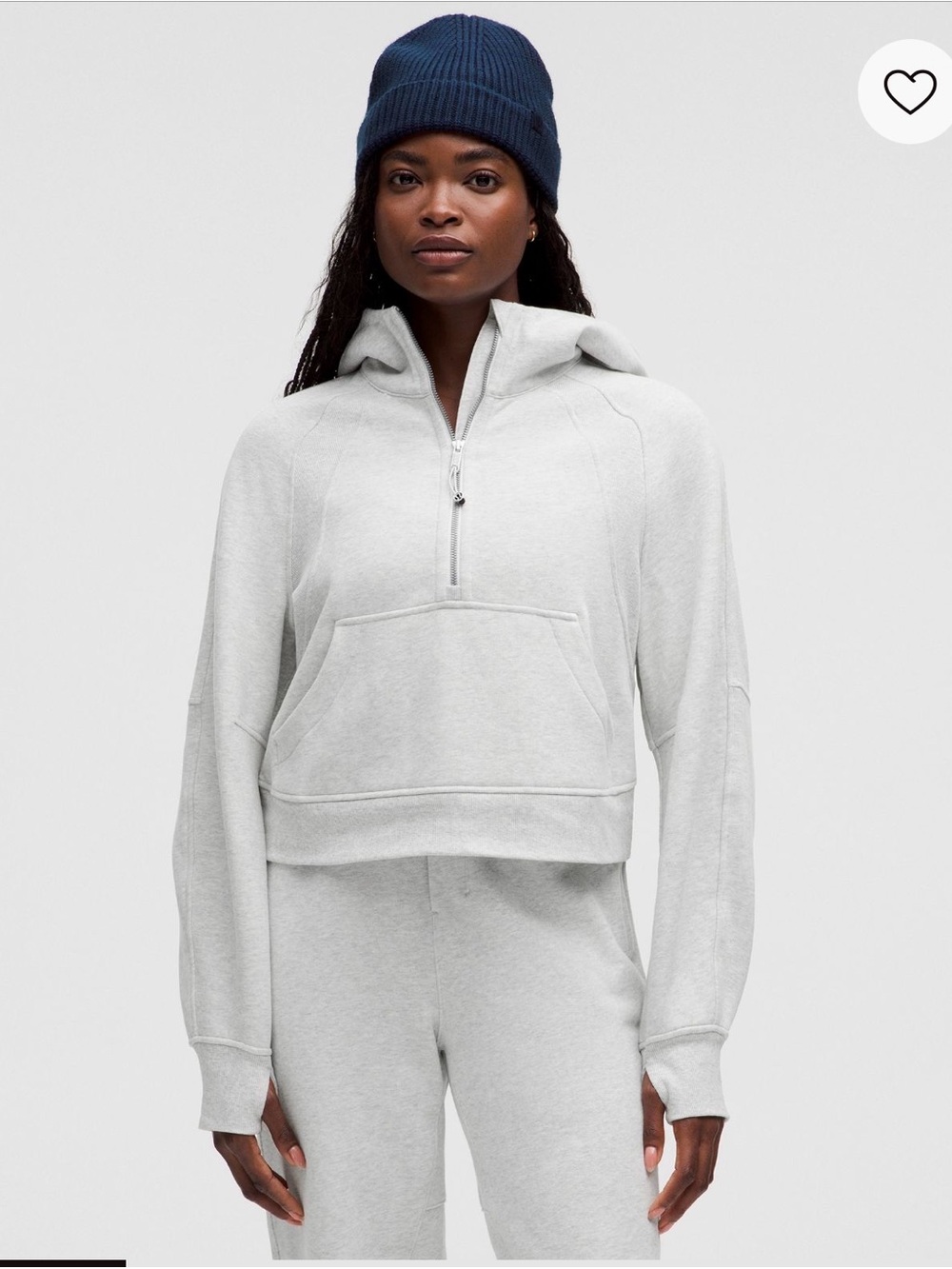 Lululemon Scuba Oversized Half Zip Hoodie Heather Grey size XL/XXL